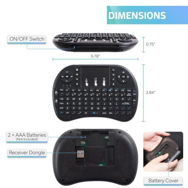 Air Mouse Teclado Inalámbrico Mini Keyboard TV Box Smart PC - Imagen 4