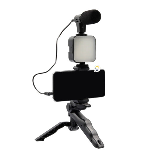 Kit Estabilizador Trípode Soporte Celular Luz Led Micrófono Vlog Video AY49 - Imagen 3