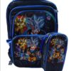 Set x3 kit escolar Mochila + cartuchera + lonchere con luces led