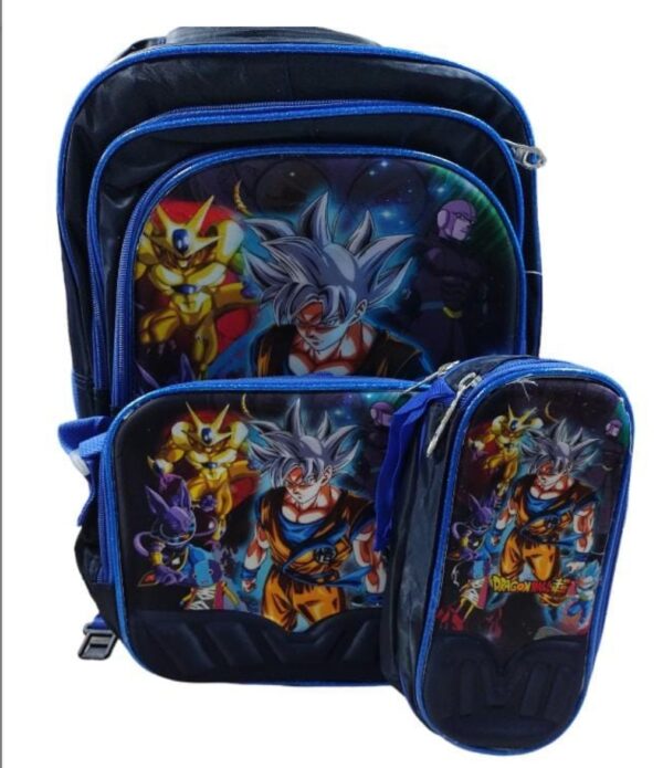 Set x3 kit escolar Mochila + cartuchera + lonchere con luces led