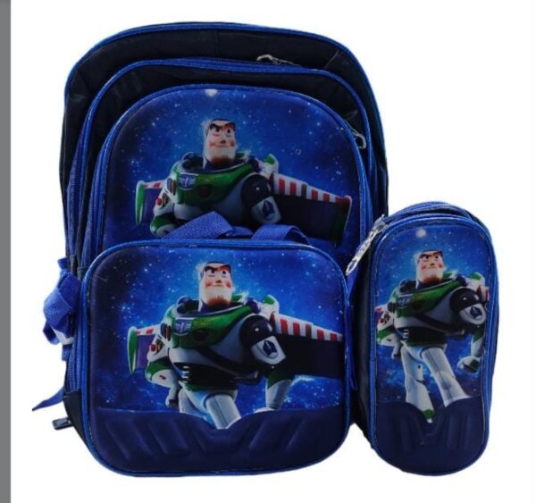 Set x3 kit escolar Mochila + cartuchera + lonchere con luces led - Imagen 3